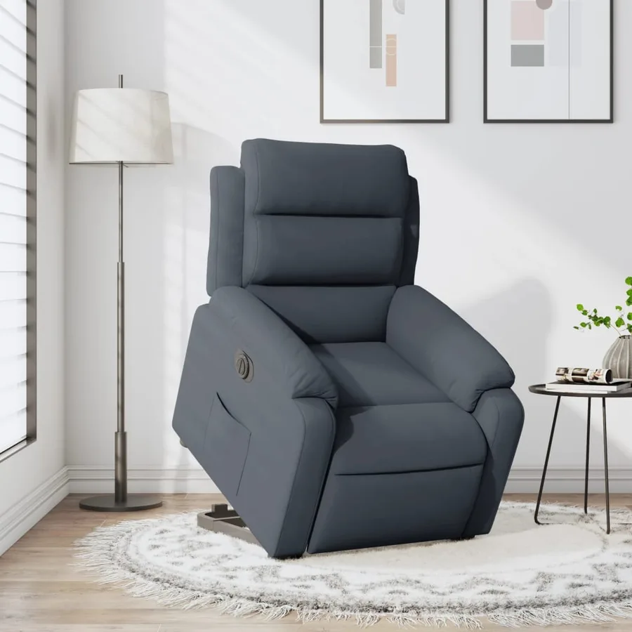 Fauteuil inclinable électrique gris foncé velours - 16