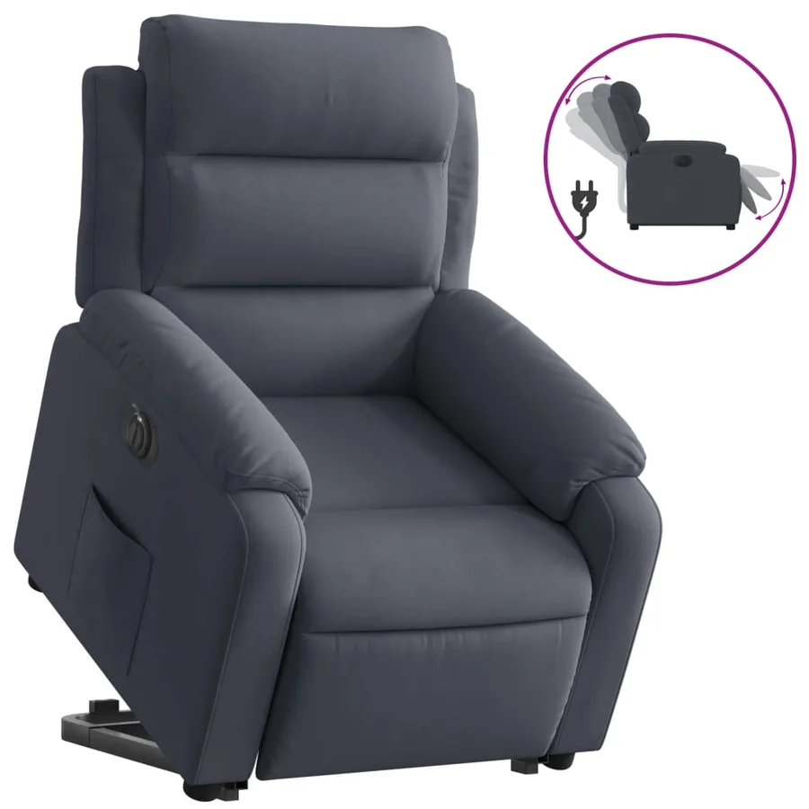 Fauteuil inclinable électrique gris foncé velours - 2