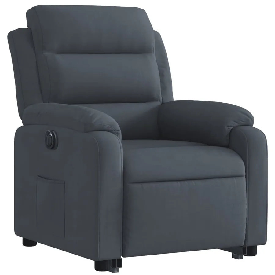 Fauteuil inclinable électrique gris foncé velours - 3