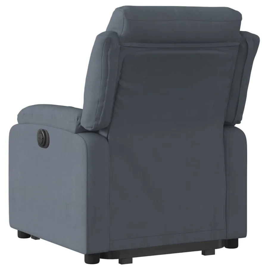Fauteuil inclinable électrique gris foncé velours - 4
