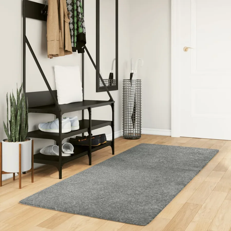 Tapis shaggy PAMPLONA poils longs moderne vert 80x200 cm