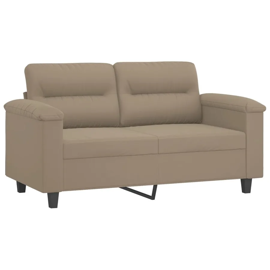 Ensemble de canapés 3 pcs avec coussins taupe tissu microfibre - 3