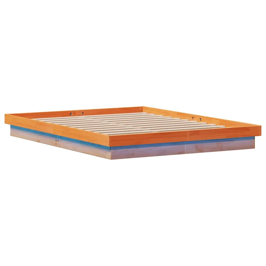 Cadre de lit à LED sans matelas 160x200 cm bois massif - 6