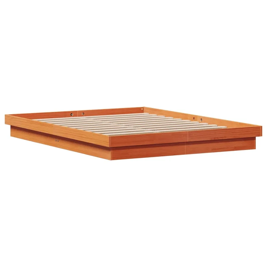 Cadre de lit à LED sans matelas 160x200 cm bois massif - 9