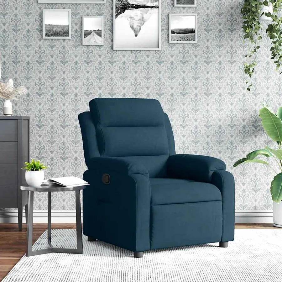 Fauteuil inclinable bleu velours