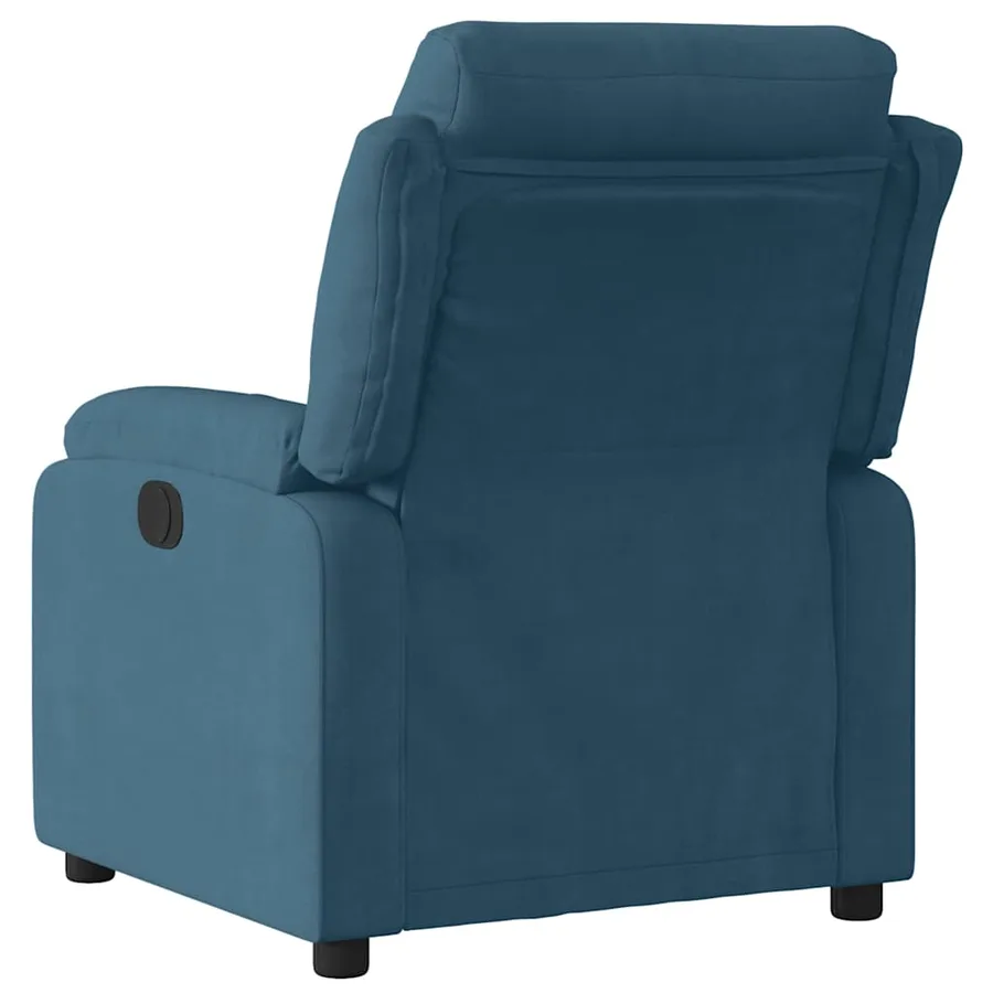 Fauteuil inclinable bleu velours - 3