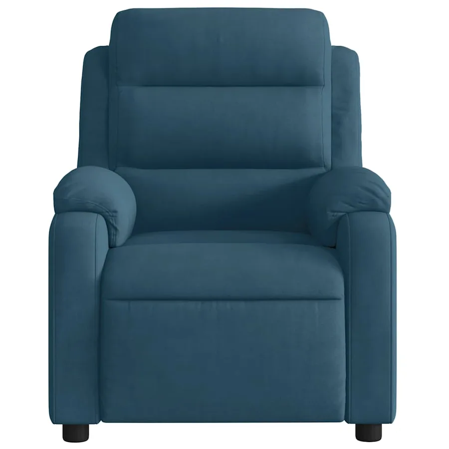 Fauteuil inclinable bleu velours - 6