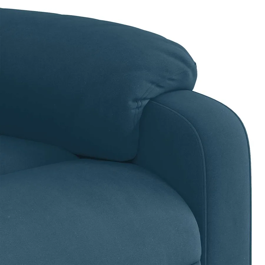 Fauteuil inclinable bleu velours - 8