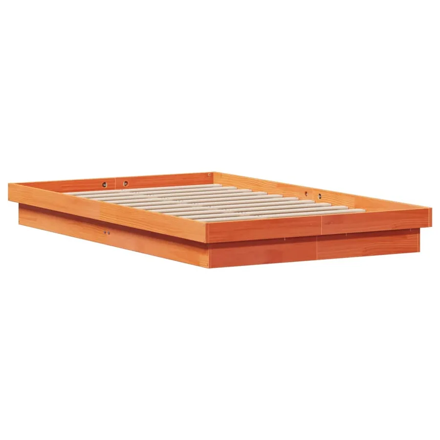 Cadre de lit à LED sans matelas 140x190 cm bois massif - 5