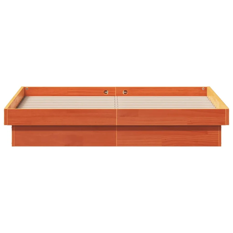 Cadre de lit à LED sans matelas 140x190 cm bois massif - 7