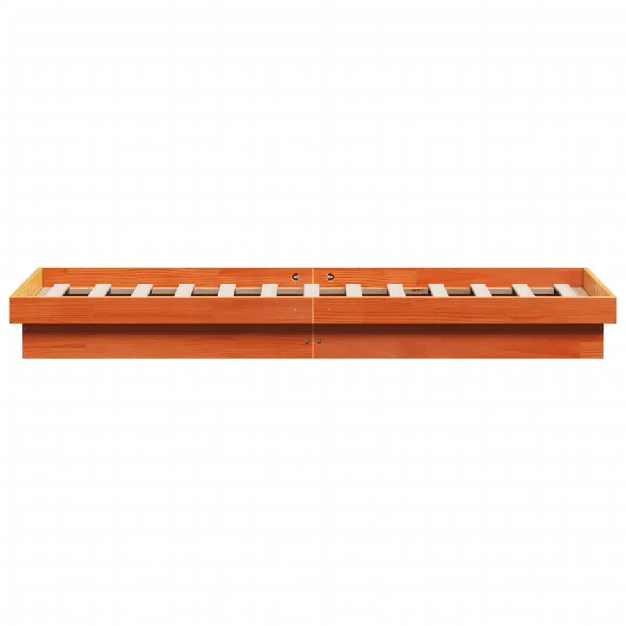 Cadre de lit à LED sans matelas 140x190 cm bois massif - 8
