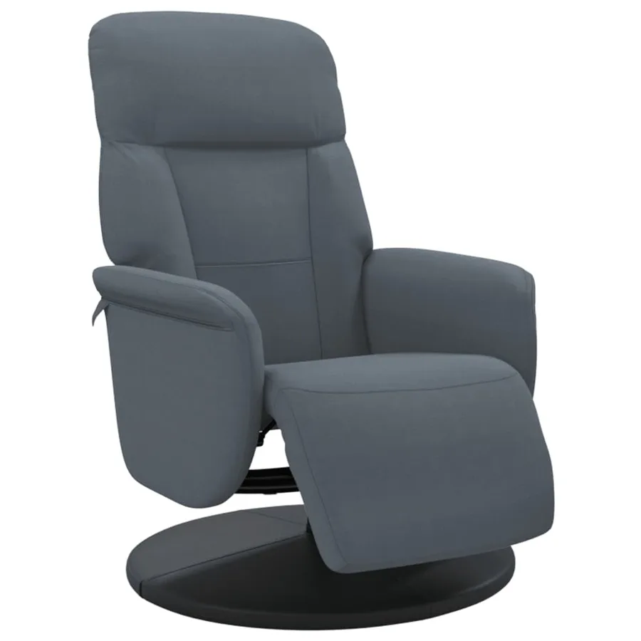 Fauteuil inclinable avec repose-pied gris foncé velours - 2