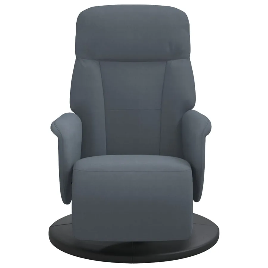 Fauteuil inclinable avec repose-pied gris foncé velours - 3