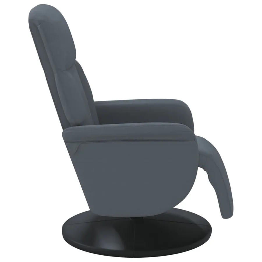 Fauteuil inclinable avec repose-pied gris foncé velours - 4