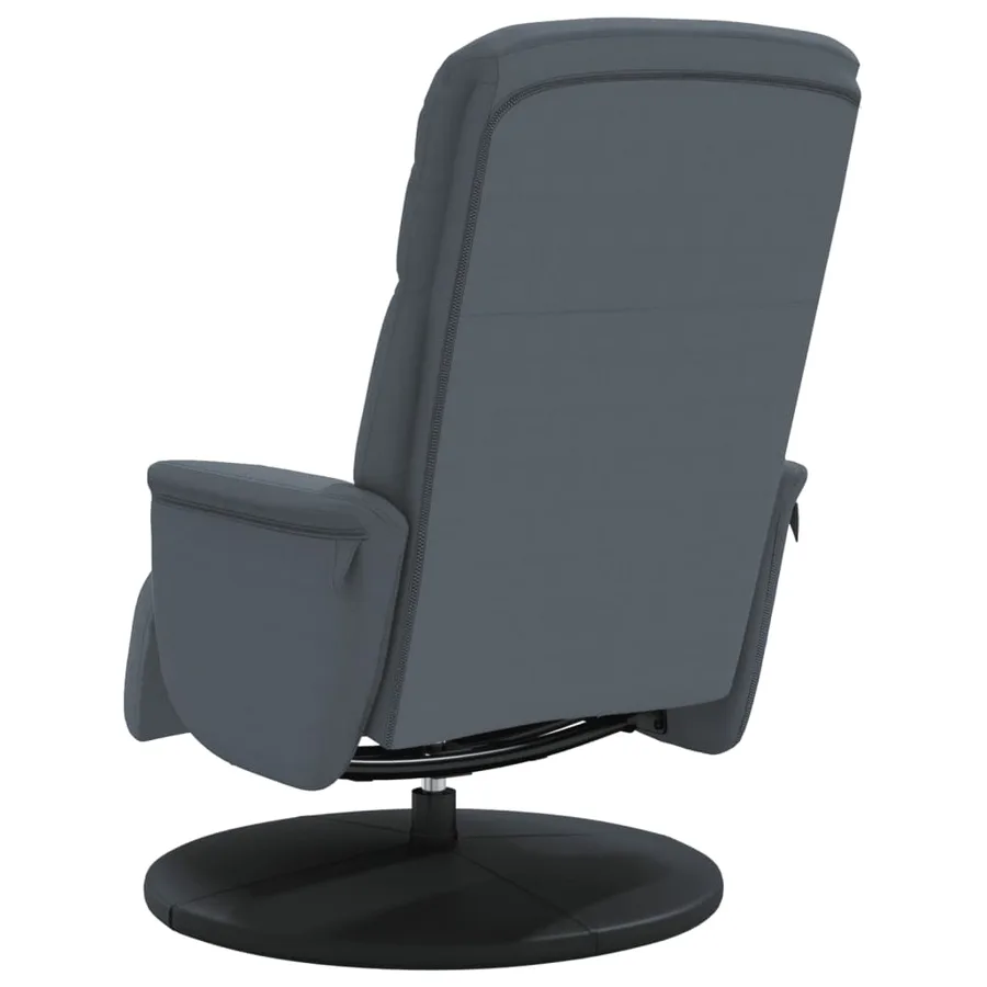 Fauteuil inclinable avec repose-pied gris foncé velours - 5