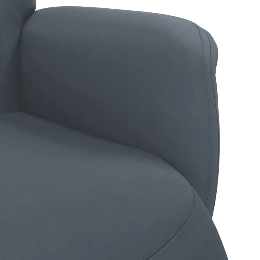 Fauteuil inclinable avec repose-pied gris foncé velours - 7