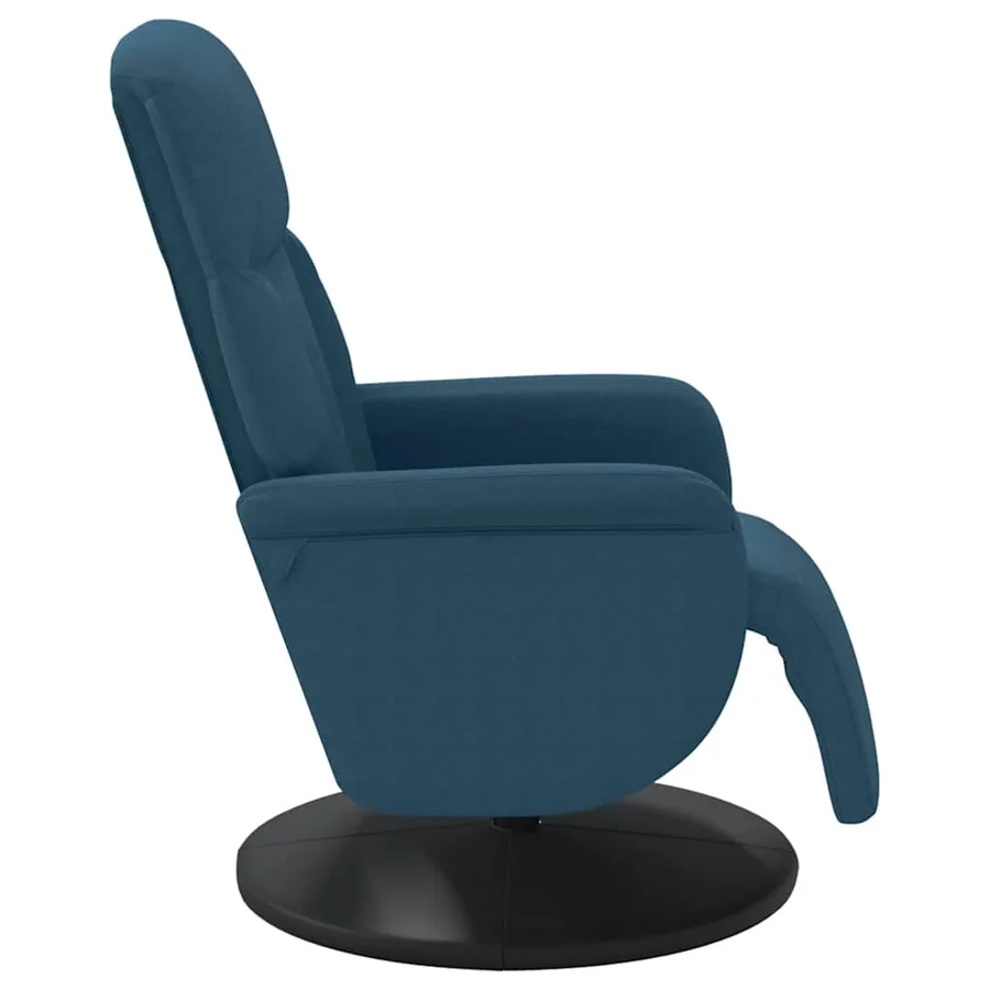 Fauteuil inclinable avec repose-pied bleu velours - 4
