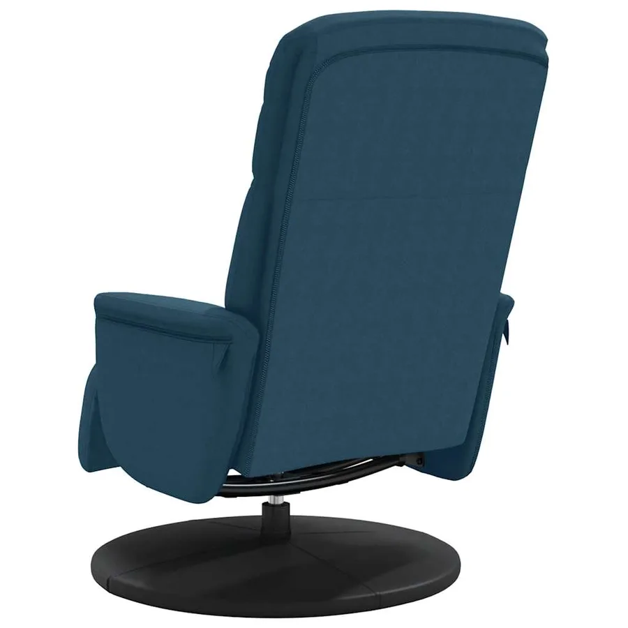 Fauteuil inclinable avec repose-pied bleu velours - 5