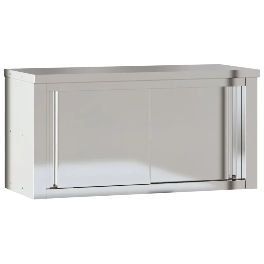 Armoire murale de cuisine avec portes coulissantes inox - 2