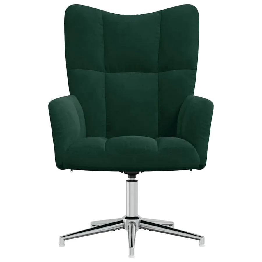 Chaise de relaxation Vert foncé Velours - 3