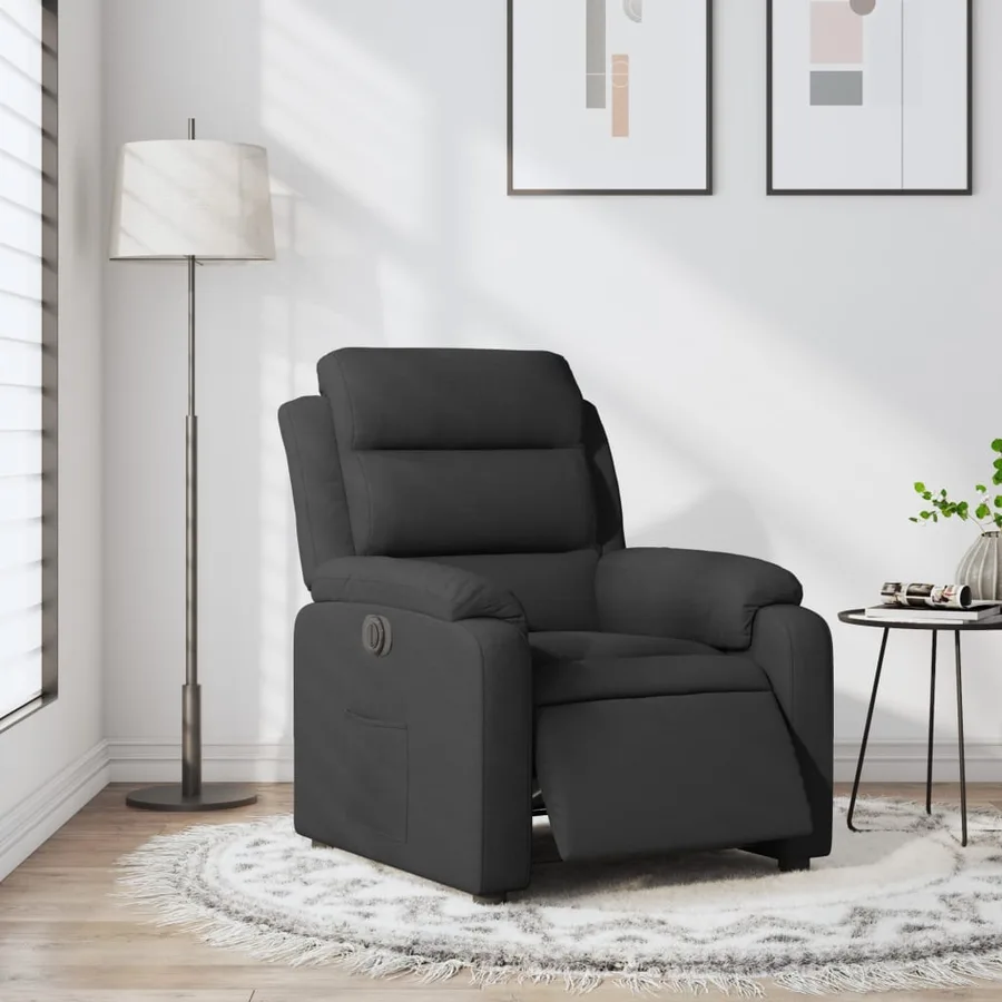 Fauteuil inclinable électrique Noir Tissu - 16