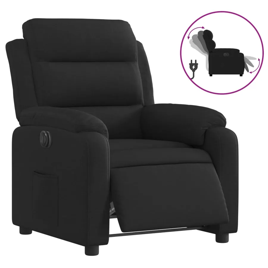 Fauteuil inclinable électrique Noir Tissu - 2