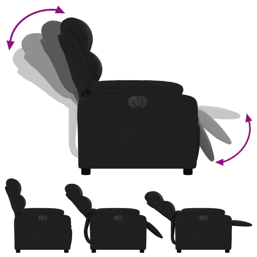 Fauteuil inclinable électrique Noir Tissu - 7