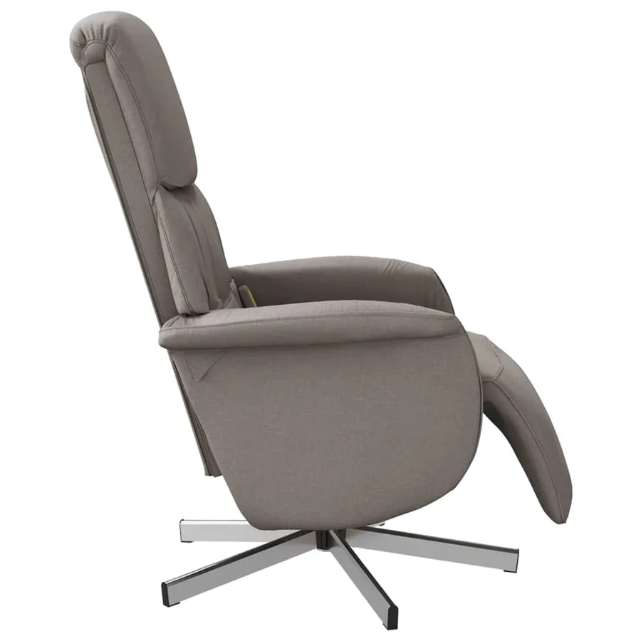 Fauteuil inclinable de massage avec repose-pieds taupe tissu - 5