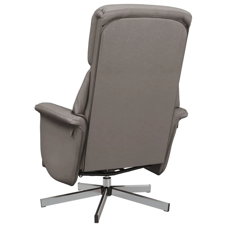Fauteuil inclinable de massage avec repose-pieds taupe tissu - 6