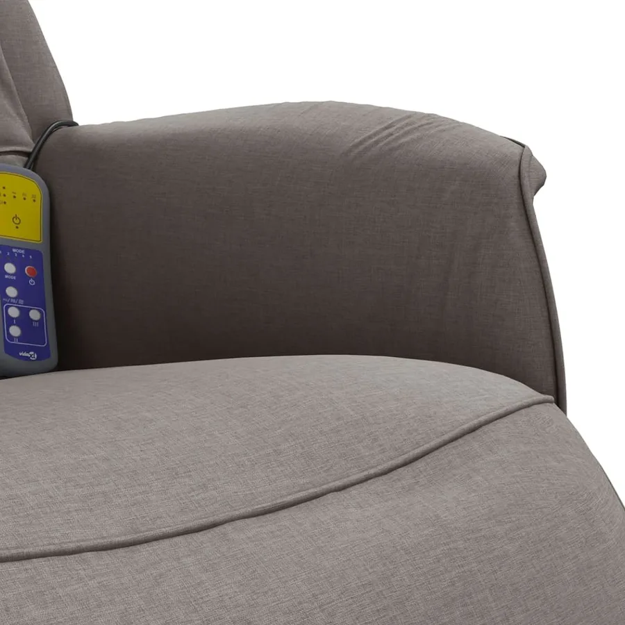 Fauteuil inclinable de massage avec repose-pieds taupe tissu - 8