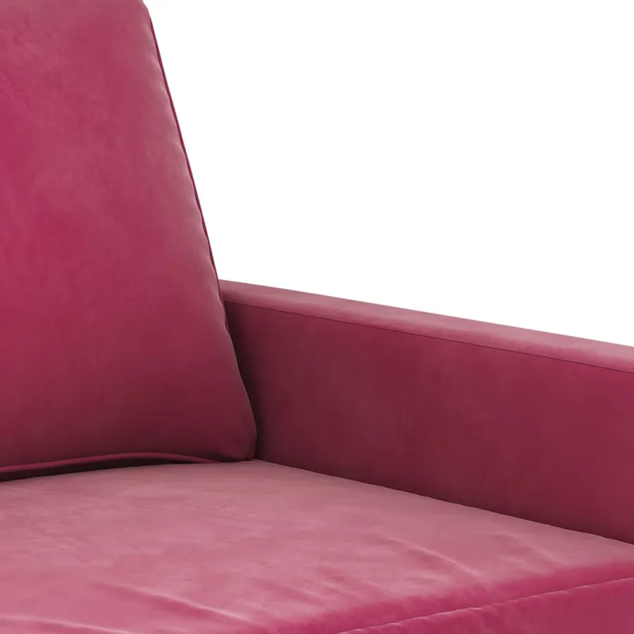 Ensemble de canapés 3 pcs avec coussins Rouge bordeaux Velours - 6