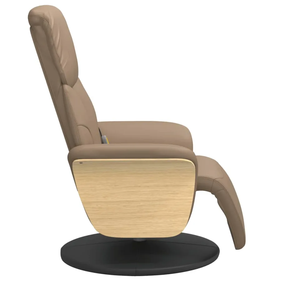Fauteuil inclinable de massage repose-pieds cappuccino - 5