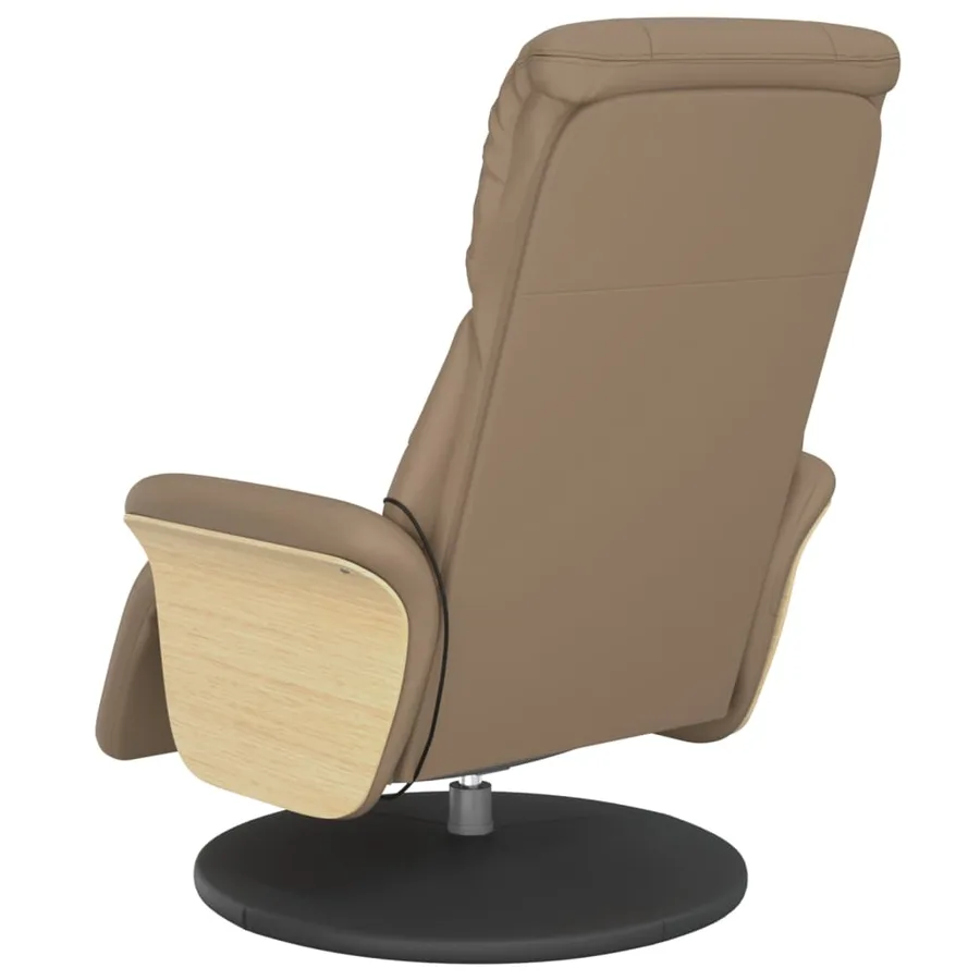 Fauteuil inclinable de massage repose-pieds cappuccino - 6