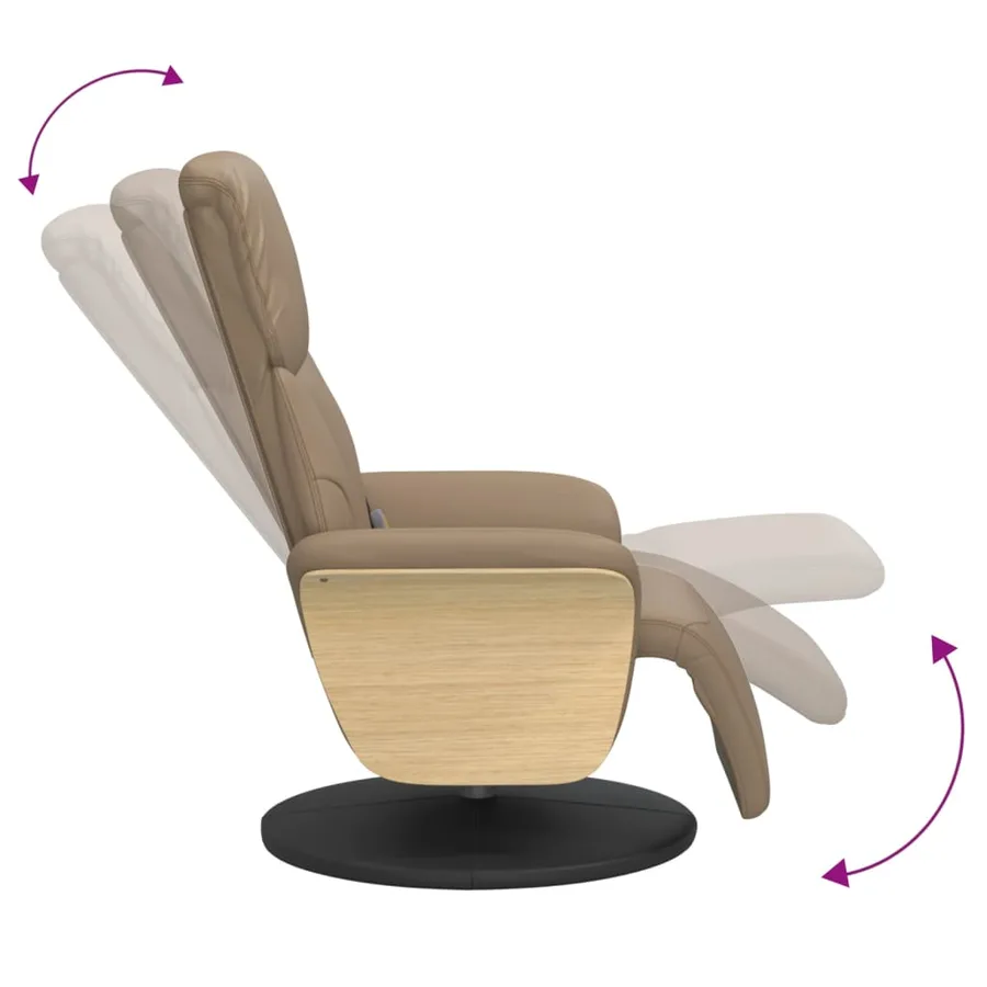 Fauteuil inclinable de massage repose-pieds cappuccino - 7
