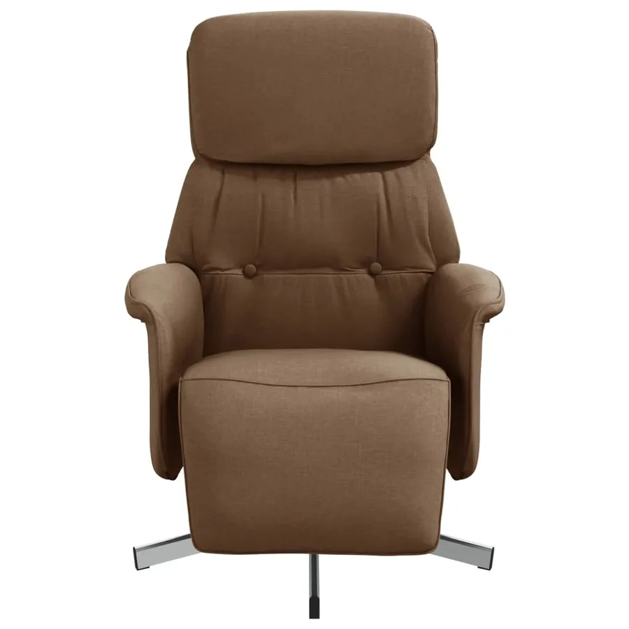 Fauteuil inclinable avec repose-pieds marron tissu - 3