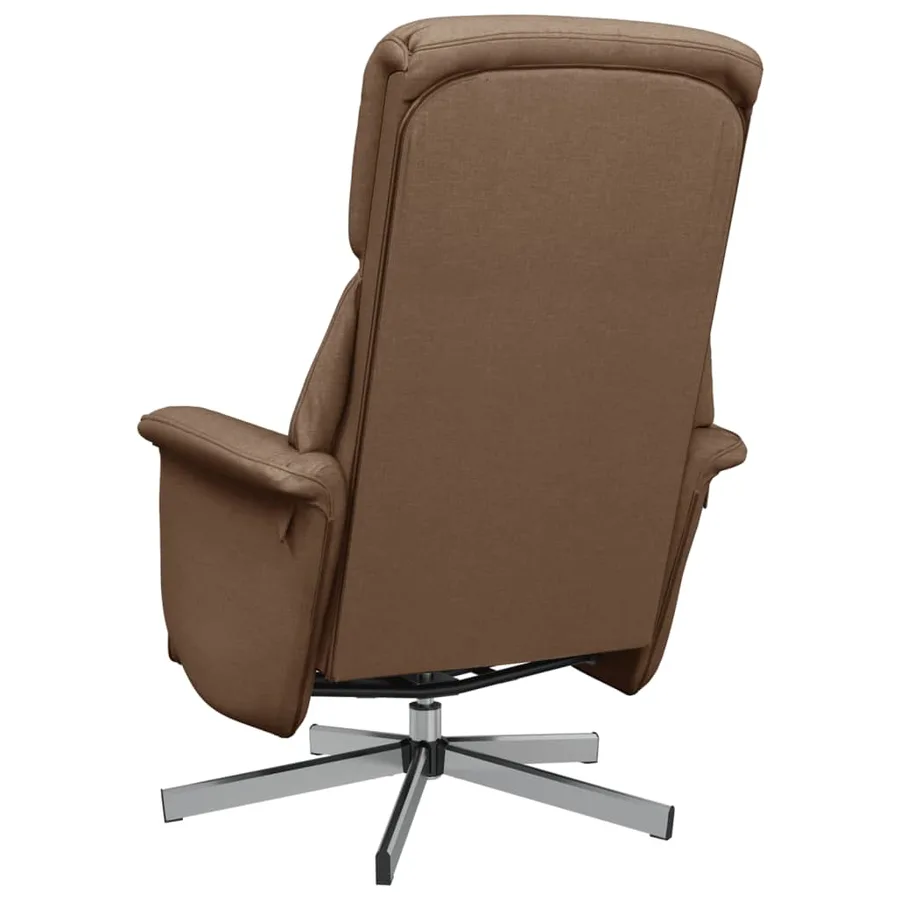 Fauteuil inclinable avec repose-pieds marron tissu - 5