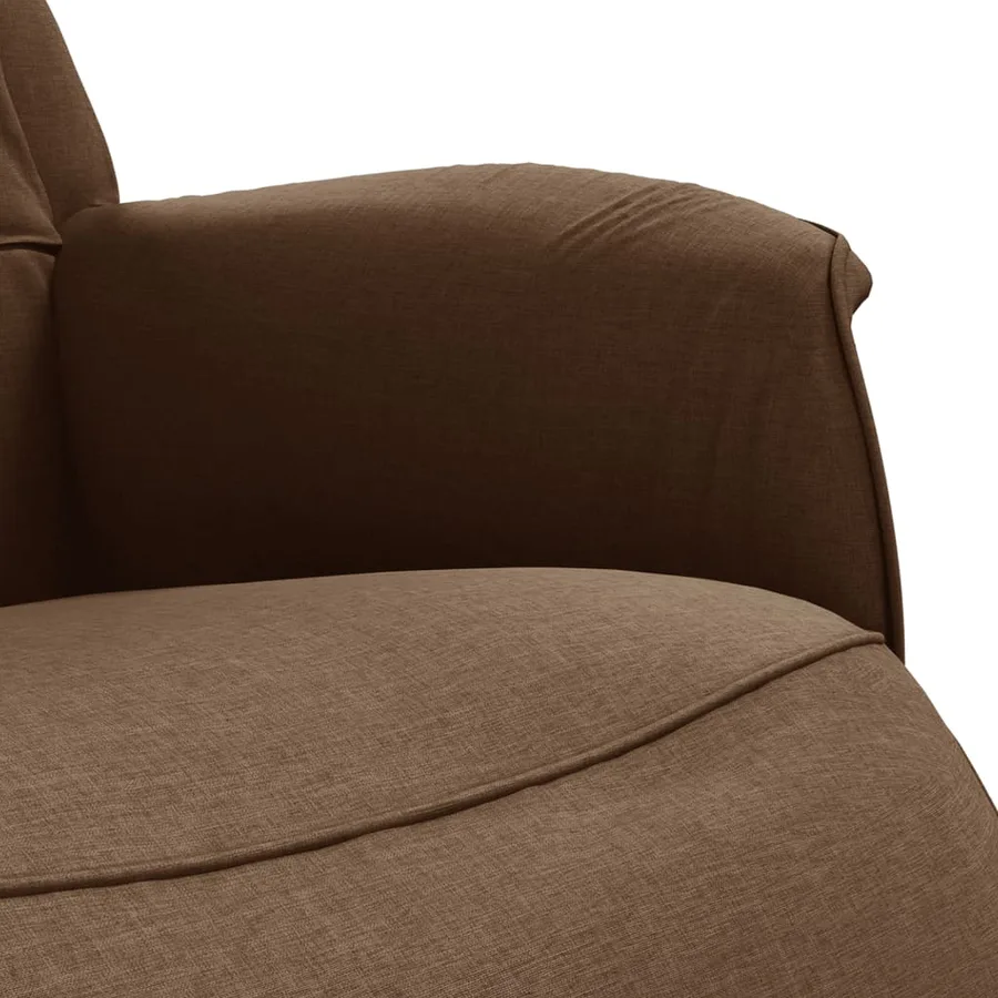Fauteuil inclinable avec repose-pieds marron tissu - 7