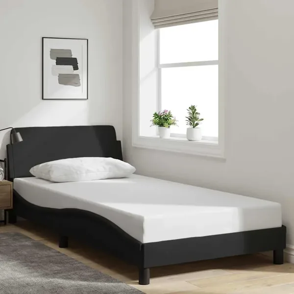 Cadre de lit Dover noir 100x200 cm tissu