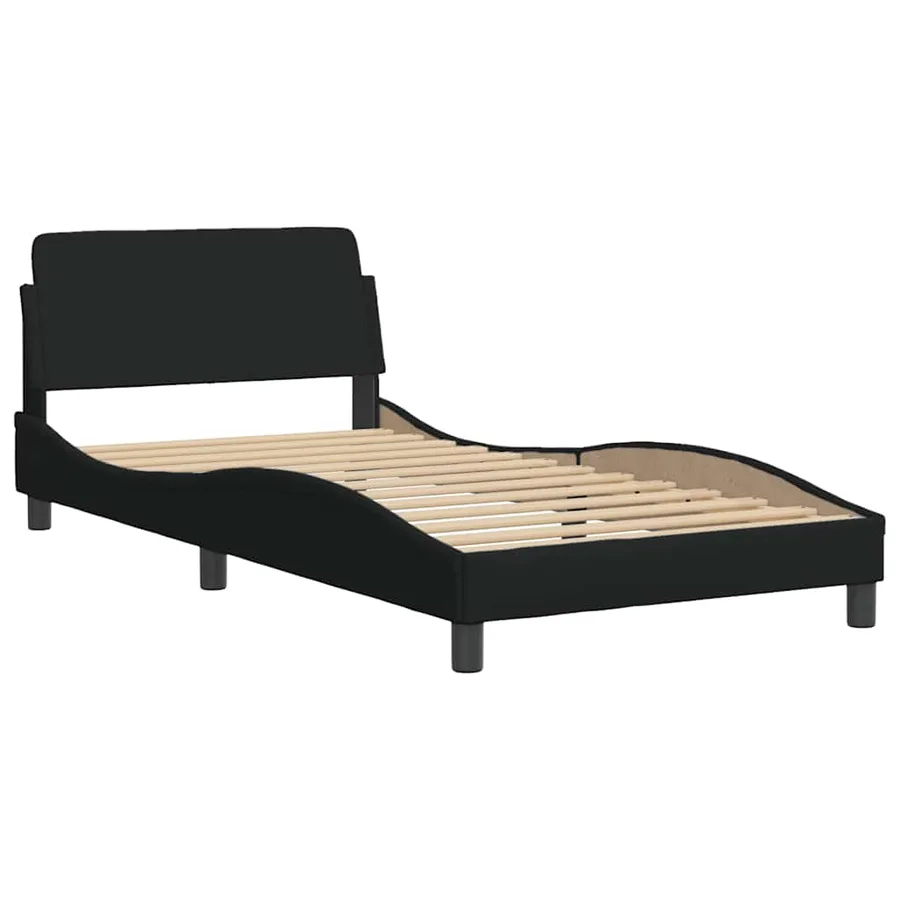 Cadre de lit Dover noir 100x200 cm tissu - 3