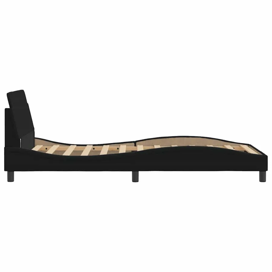 Cadre de lit Dover noir 100x200 cm tissu - 5