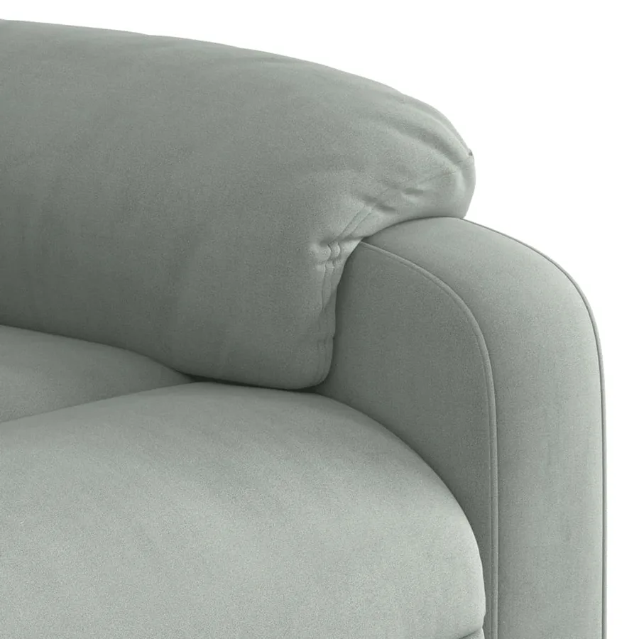 Fauteuil de massage inclinable Gris clair Velours - 10