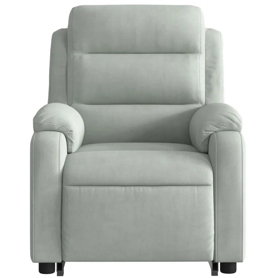 Fauteuil de massage inclinable Gris clair Velours - 8