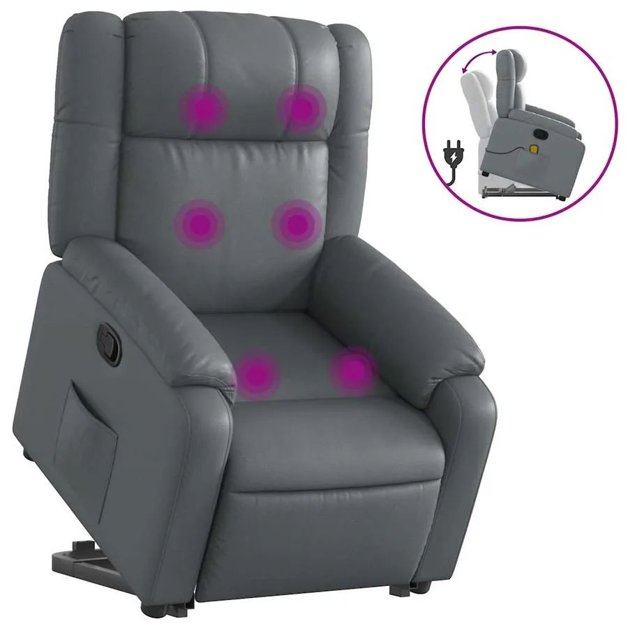 Fauteuil inclinable de massage Gris Similicuir - 2