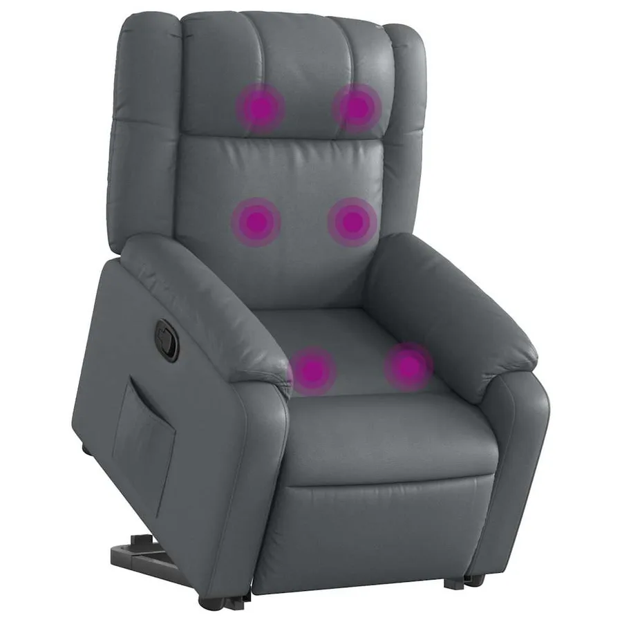 Fauteuil inclinable de massage Gris Similicuir - 3