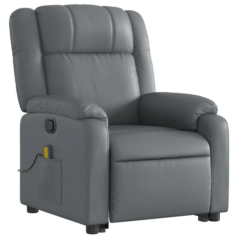 Fauteuil inclinable de massage Gris Similicuir - 4