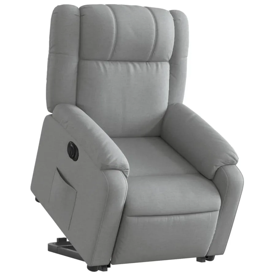 Fauteuil inclinable électrique gris clair tissu - 3