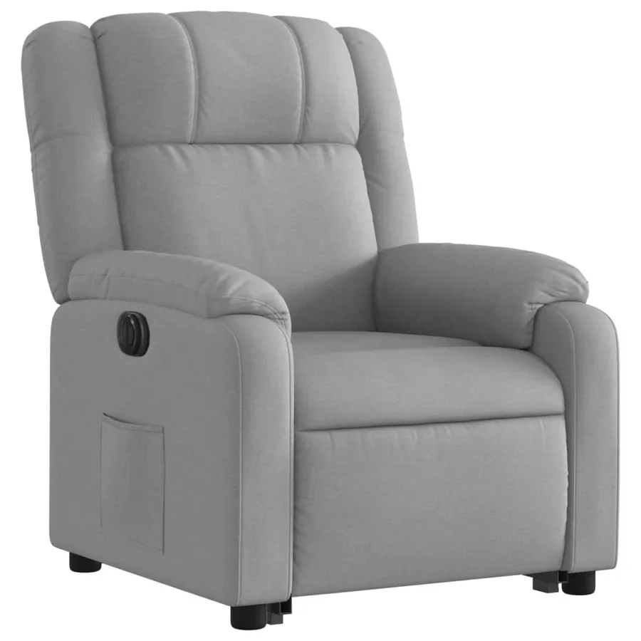 Fauteuil inclinable électrique gris clair tissu - 4