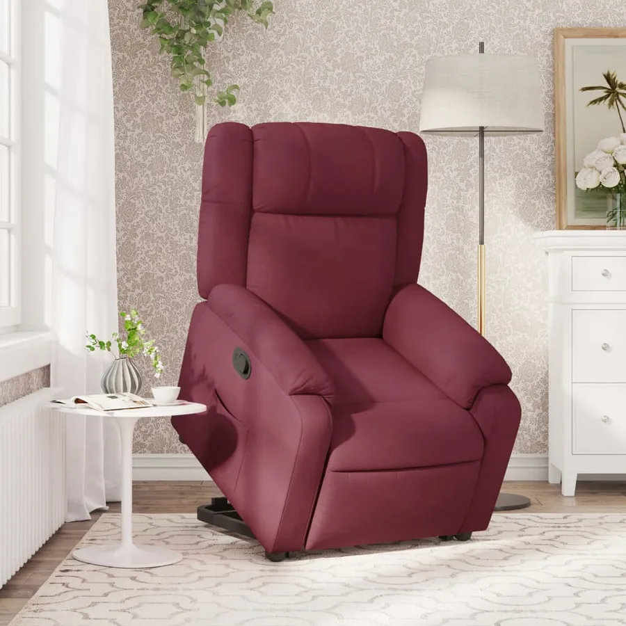 Fauteuil inclinable rouge bordeaux tissu - 15