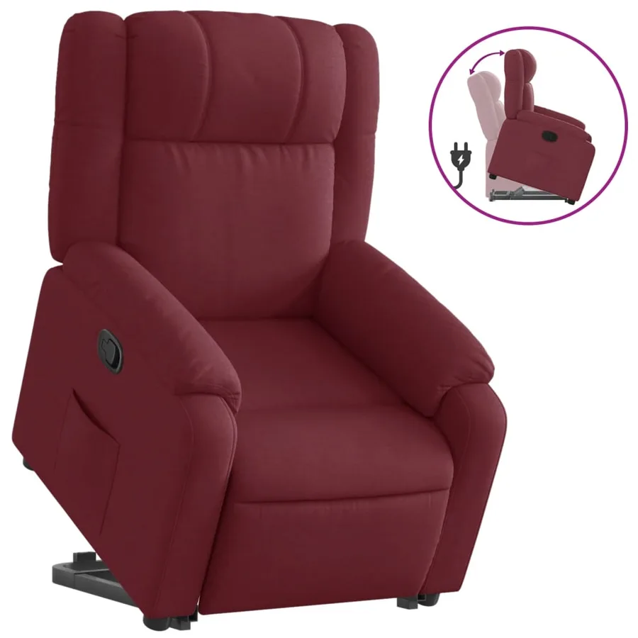 Fauteuil inclinable rouge bordeaux tissu - 2