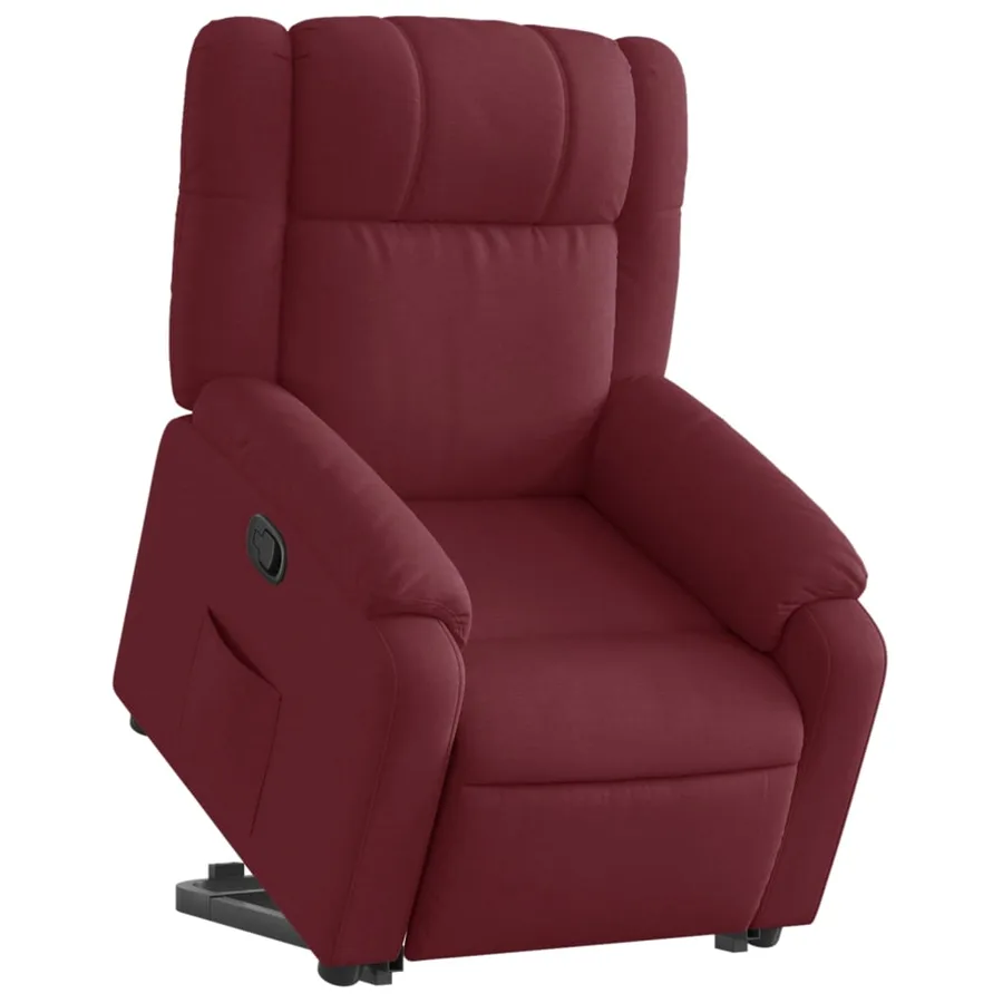 Fauteuil inclinable rouge bordeaux tissu - 3
